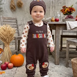 Turkey Romper Outfit with Hat